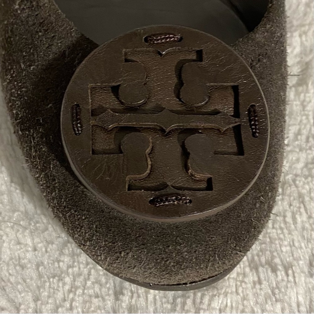 Tory Burch Sally Spilt Suede Wedge Heels Women’s Size 10M Elephant Gray - Picture 13 of 13